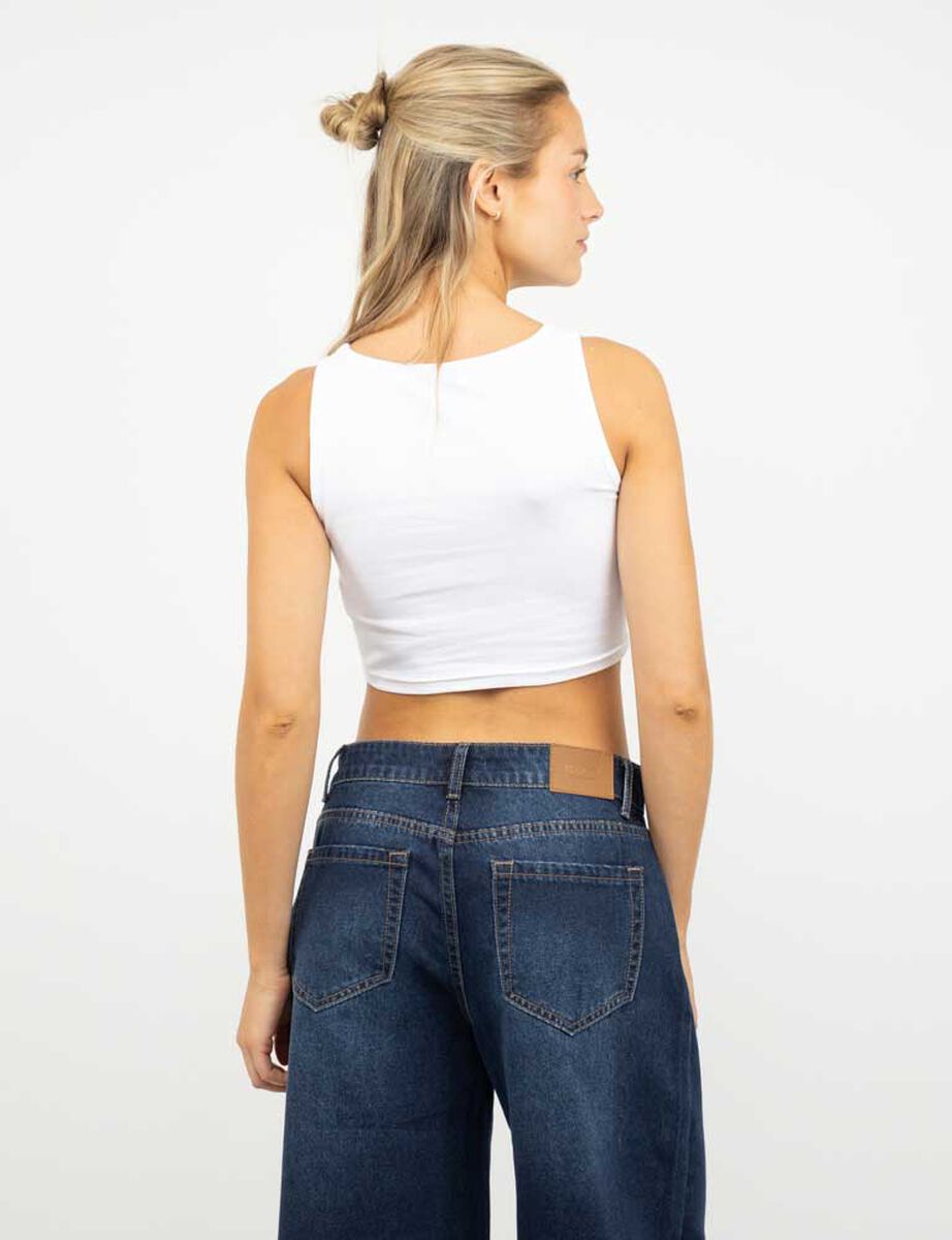 Polera Crop Sin Mangas Mujer Icono