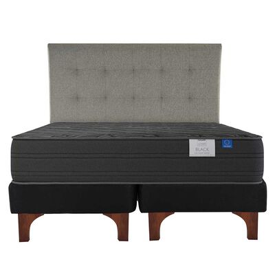 Imagen 2 del producto Cama Europea Flex Base Dividida King Black + Respaldo Gris