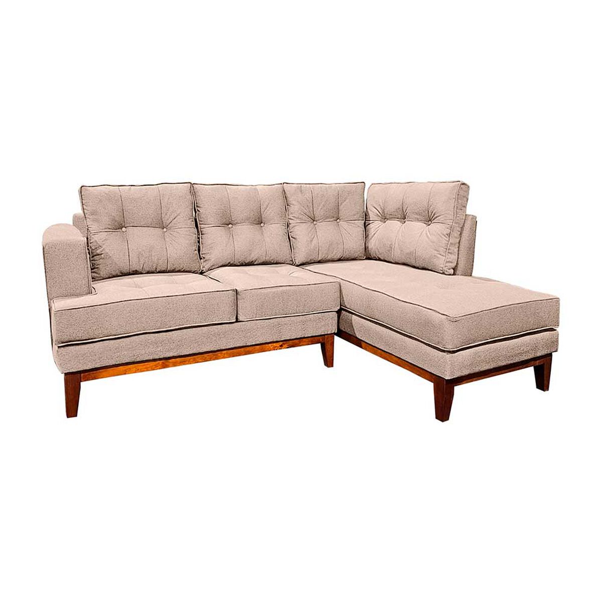 Sofá Seccional Derecho Living Factory Mañio 4 Cuerpos Beige