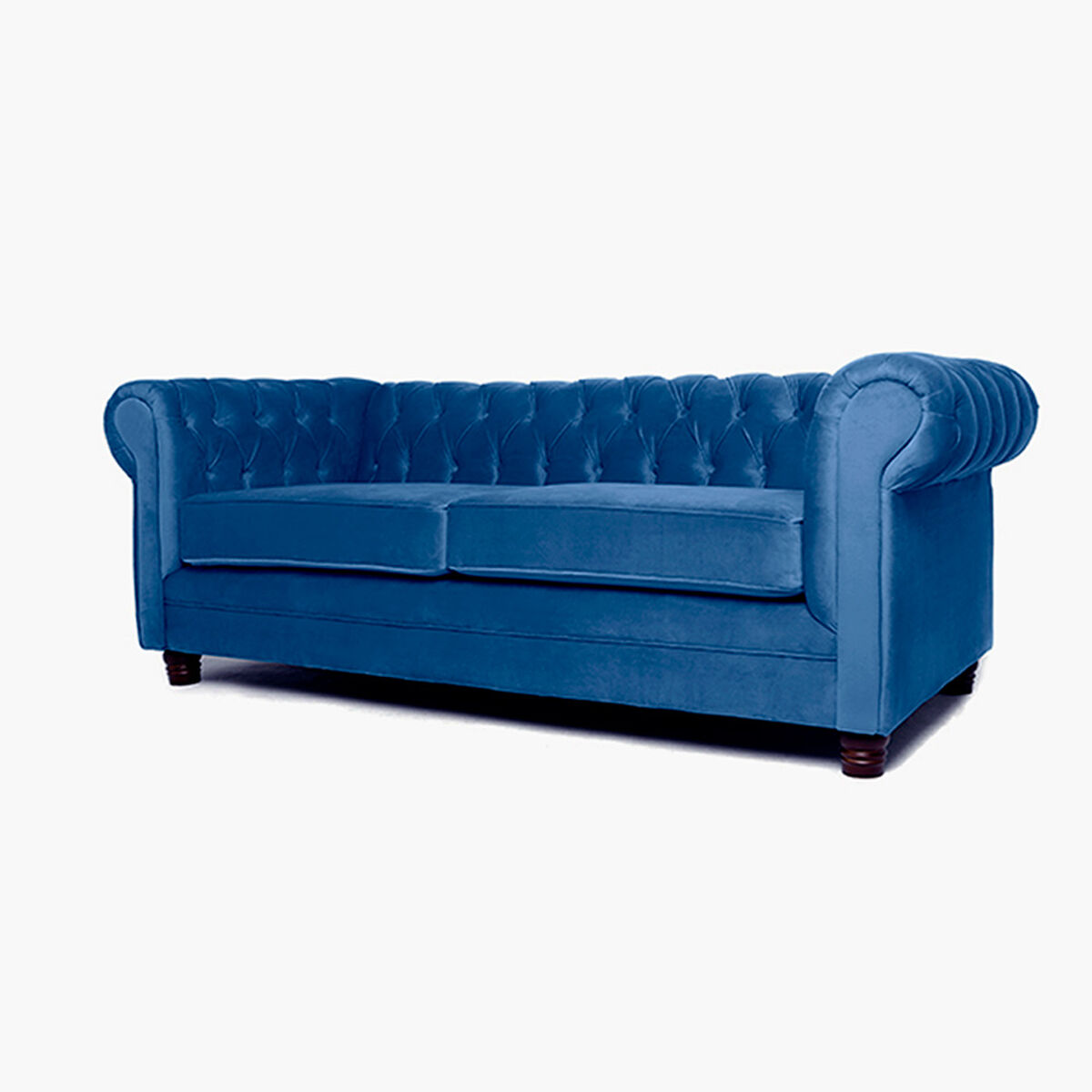 Sofá Barra Design Chesterfield 3 Cuerpos Azul