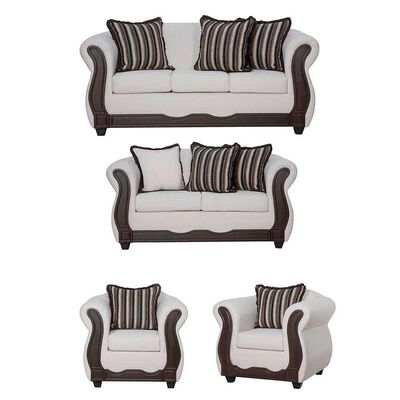 Juego de Living Black Factory Sofia 7 Cuerpos Crudo