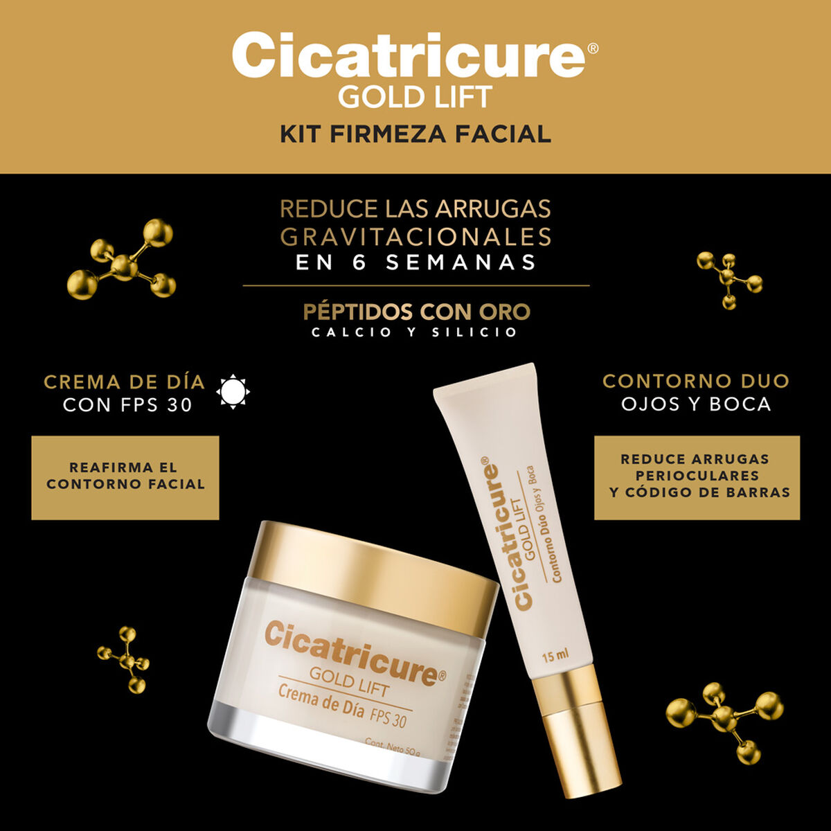 Pack Cicatricure Gold Lift Crema Día 50g + Contorno Duo 15 ml