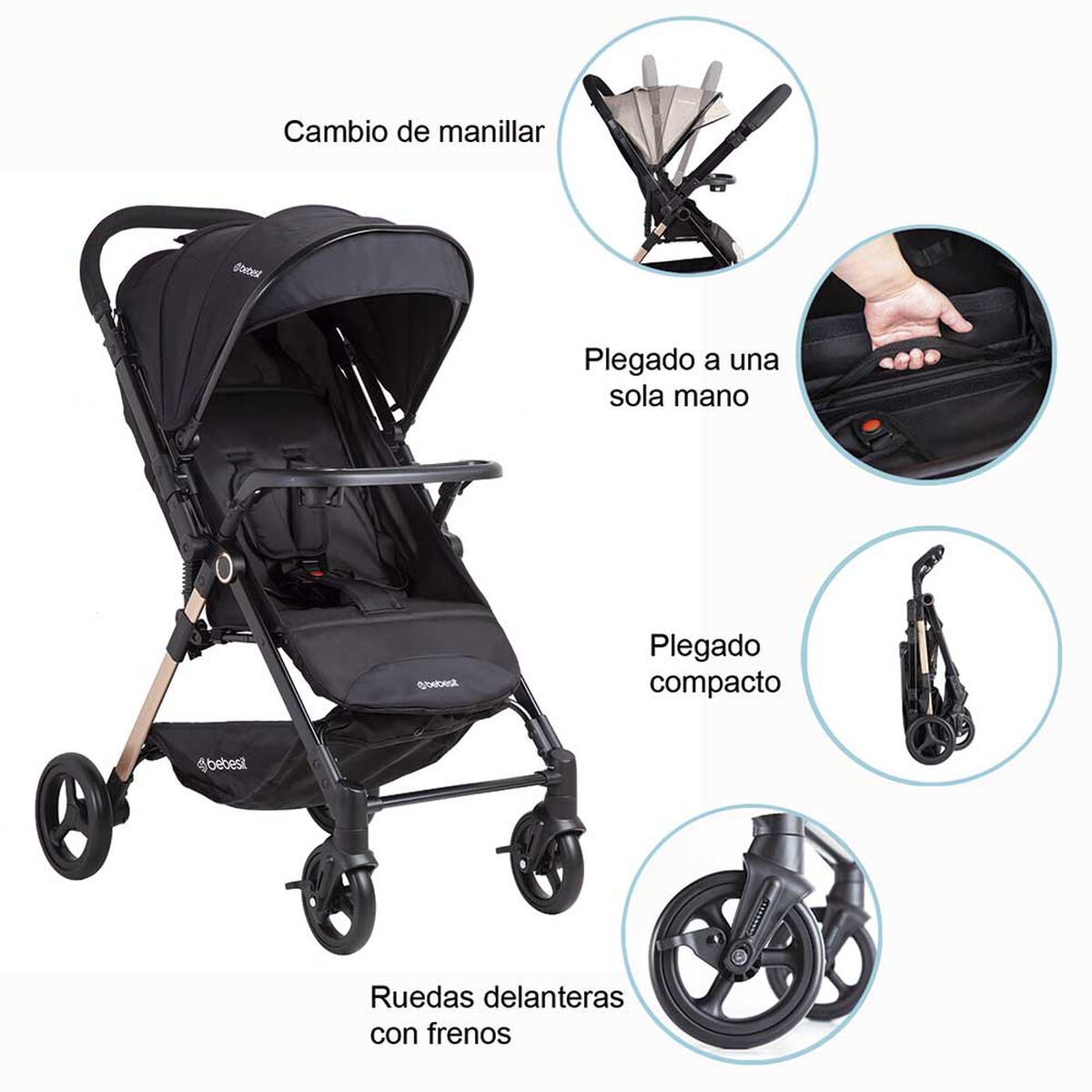 Coche Paseo City Negro Bebesit