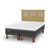 Cama Europea CIC Base Dividida 2 Plazas Ortopedic Advance + Respaldo Torino Mostaza
