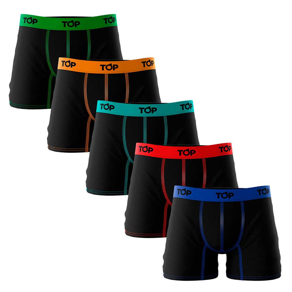 Pack 5 Bóxer Medio Hombre Top