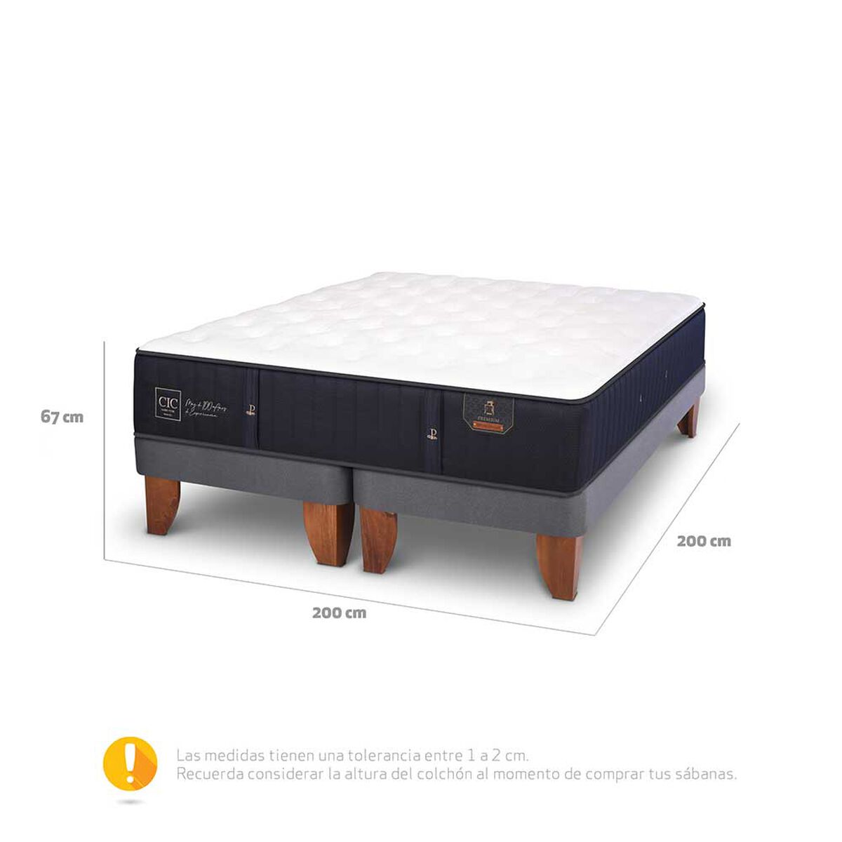 Cama Europea CIC Base Dividida Súper King Premium