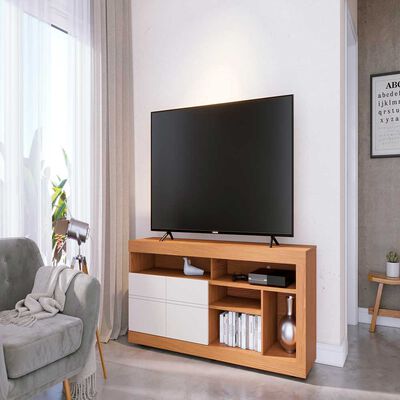 Rack Di Poretti Inaja Hasta 65" Blanco + Mesa