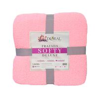 Frazada Poliéster Doral King Deluxe Rosado