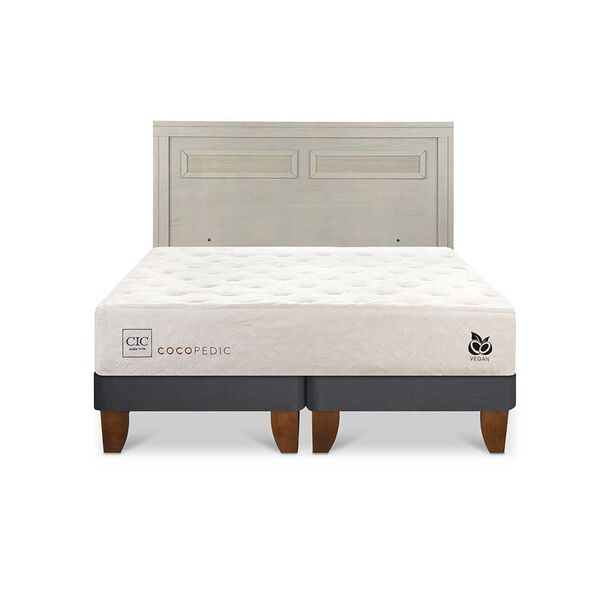 Cama Europea CIC Base Dividida King Cocopedic + Respaldo Milan Alpino