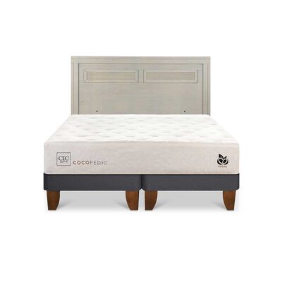 Cama Europea CIC Base Dividida King Cocopedic + Respaldo Milan Alpino