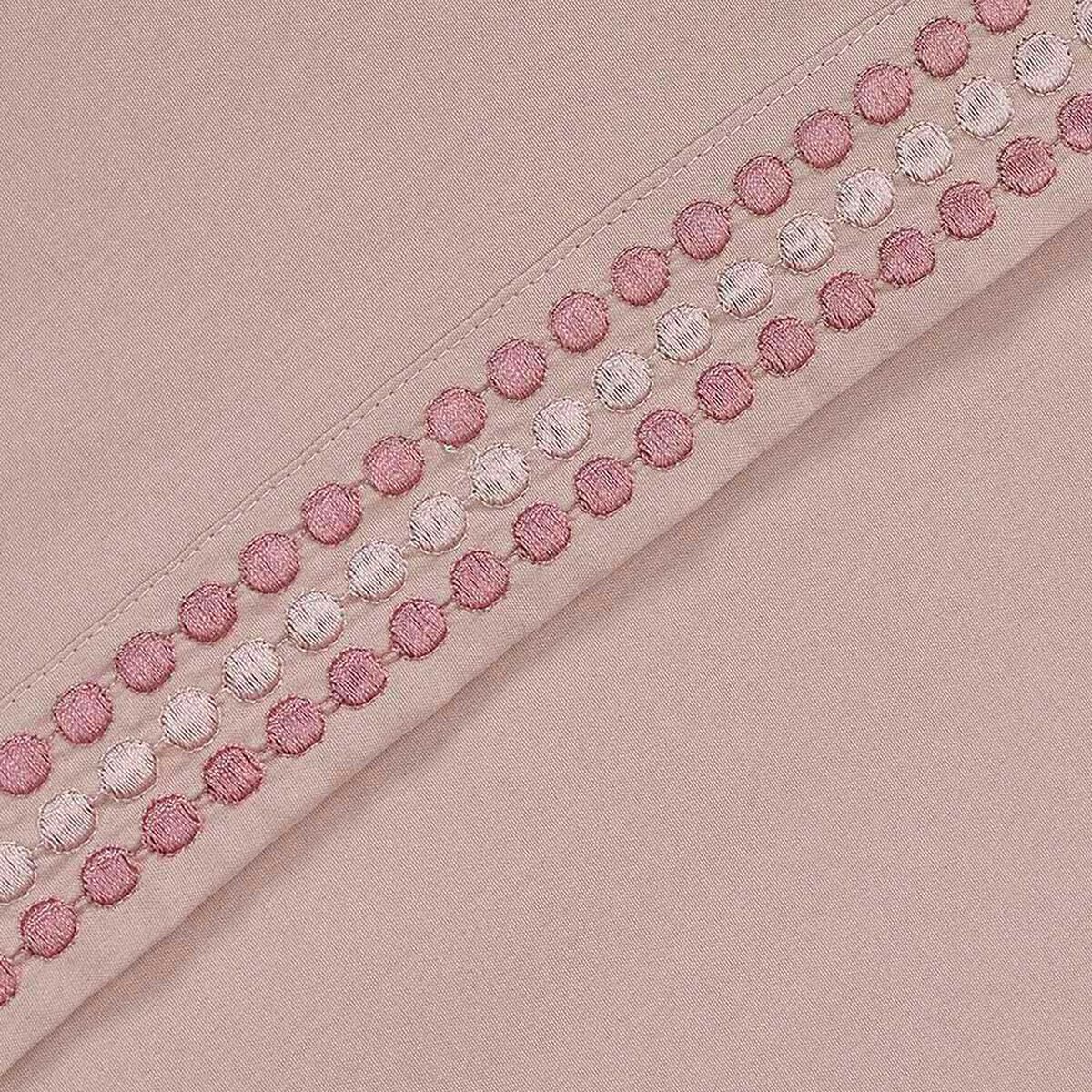 Juego de S&aacute;banas Illusions 2 Plazas Bordada Rosa