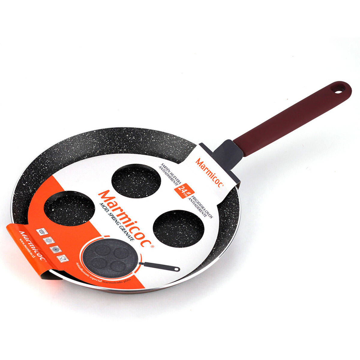 Sartén Aluminio Huevera Marmicoc Spring Granate 24 Cm