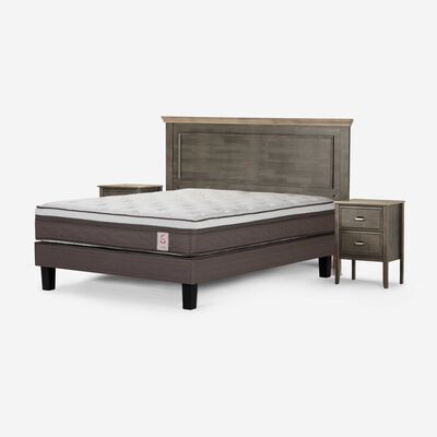 Imagen 1 del producto Cama Europea Rosen 2 Plazas Anna + Respaldo + 2 Veladores