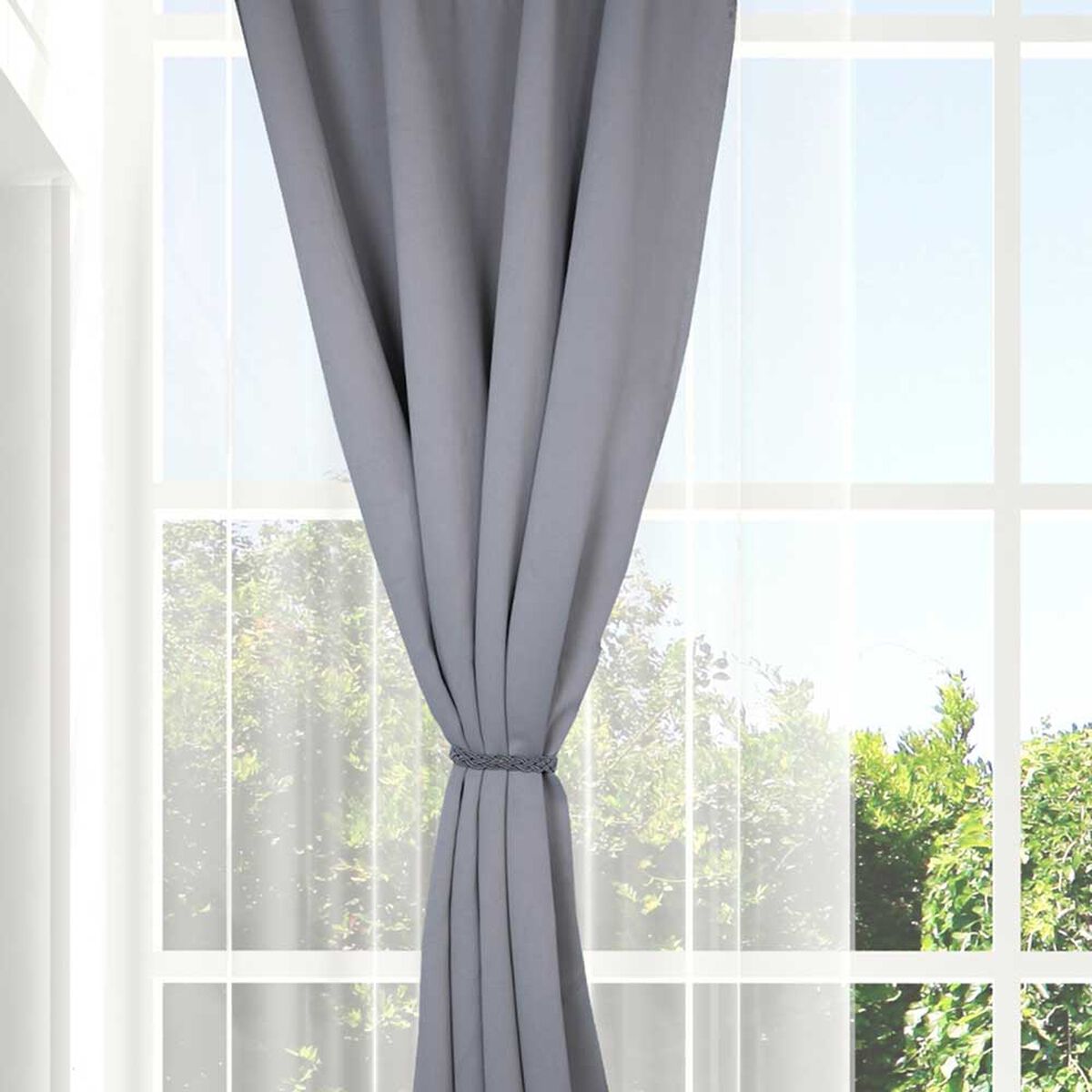Cortina Blackout Tejido Doral Victoria 220 x 140 cm 8 Piezas Gris