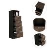 Mueble Archivador TuHome Home Office 4 Cajones Negro Soft Coñac