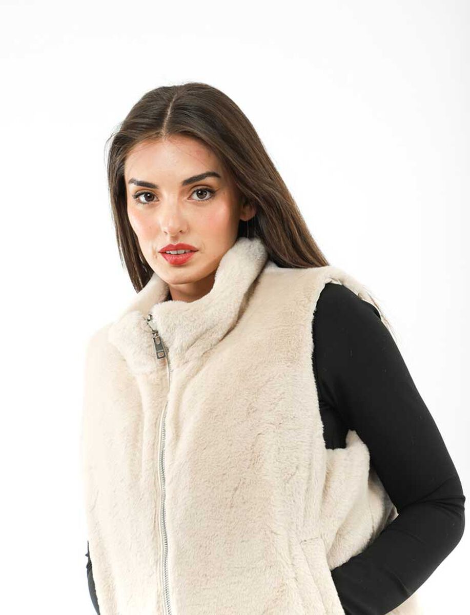 Chaqueta Peluda Sin Mangas Mujer Fiorucci