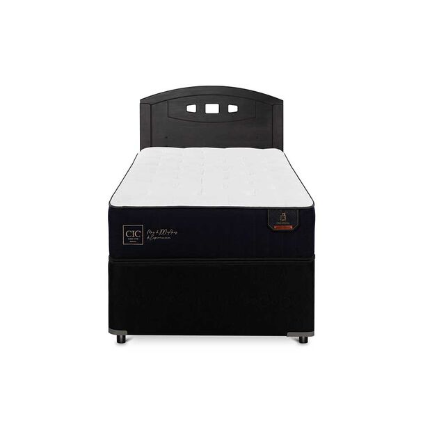 Cama Nido CIC 1,5 Plazas Premium + Respaldo Gales Negro
