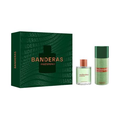 Set Perfume Antonio Banderas Hombre Mediterr&aacute;neo Eau de Toilette 100 ml + 24h Desodorante Spray 150 ml