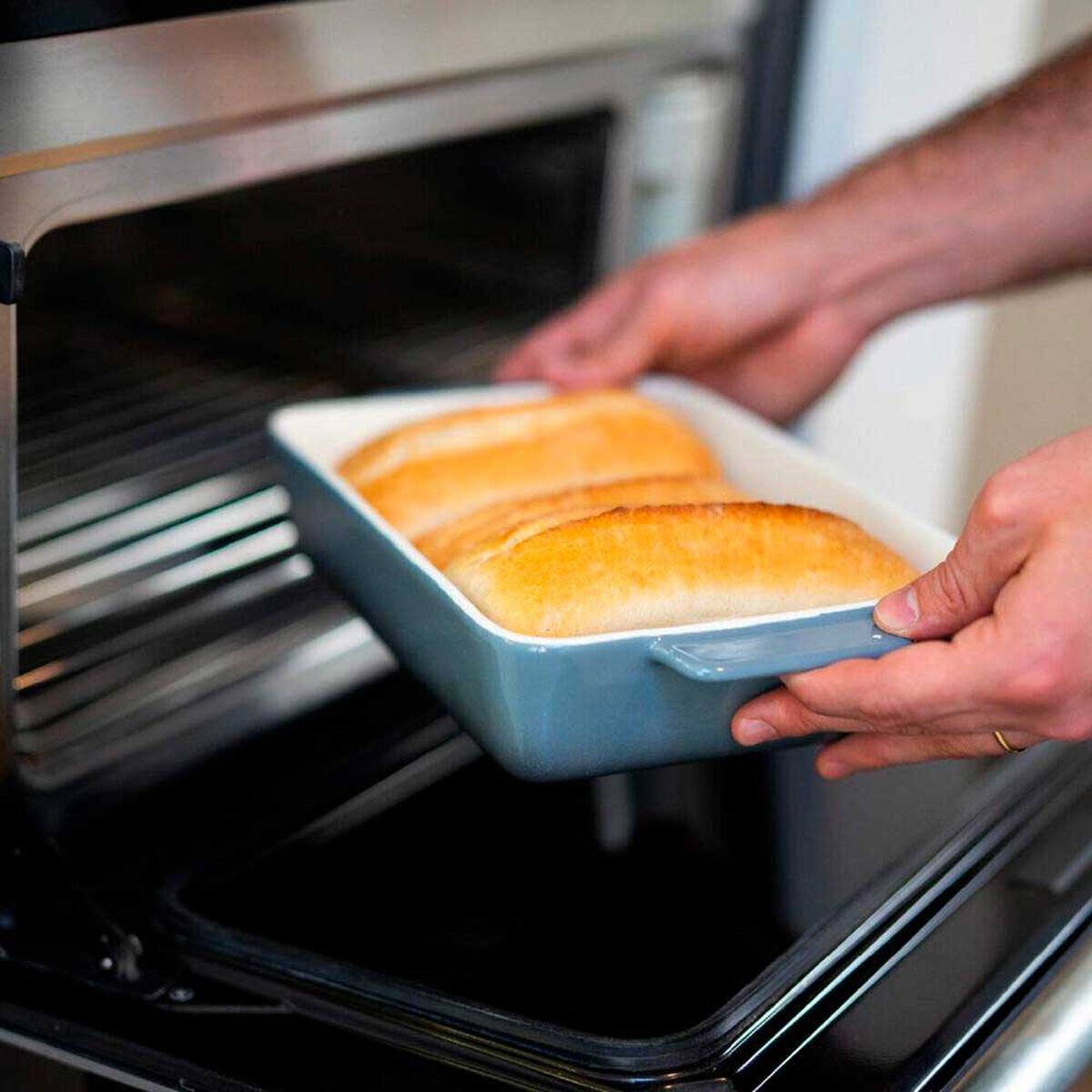 Set 3 Fuentes de Cer&aacute;mica para Horno Gris Simplit