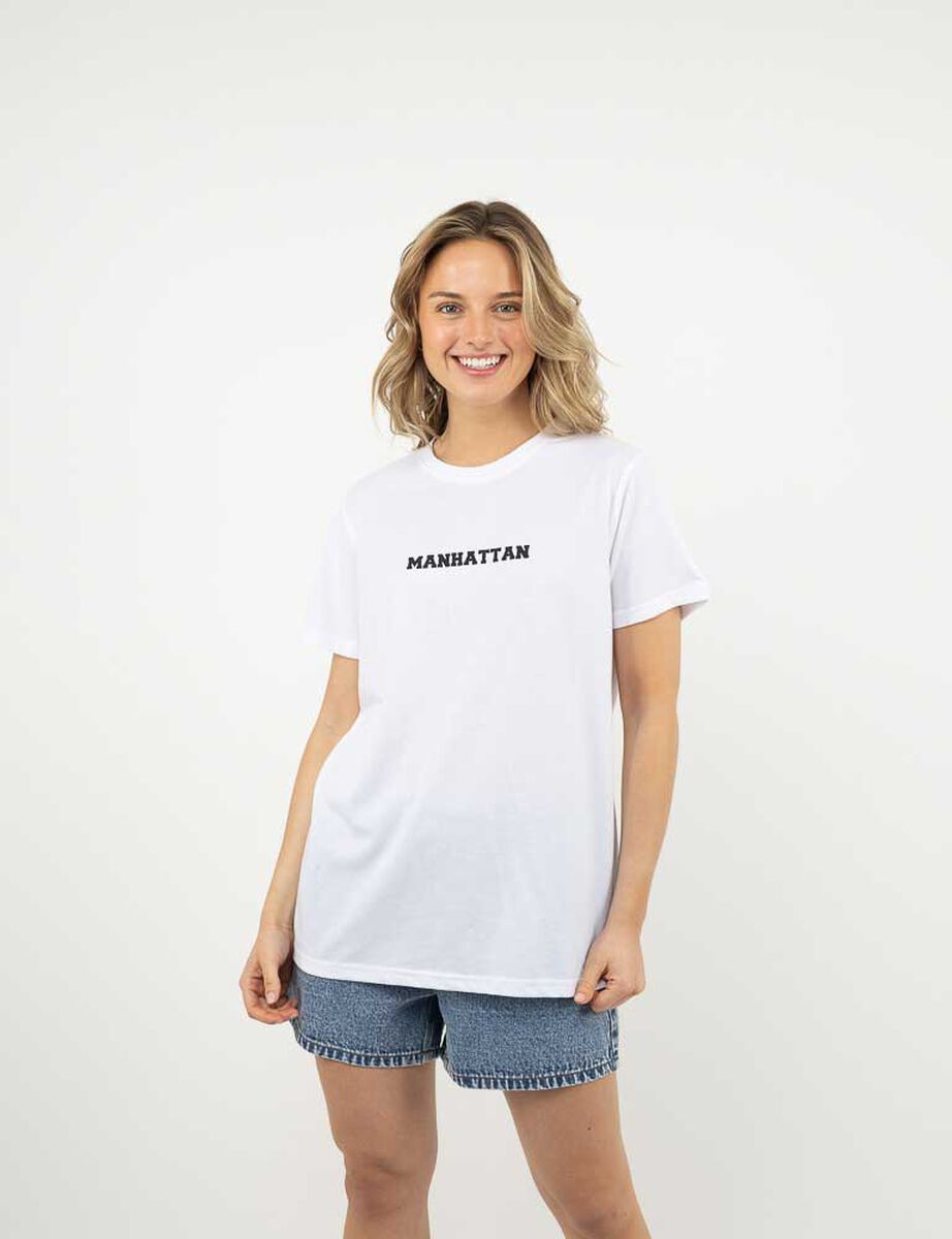 Polera Con Estampado Manga Corta Mujer Icono