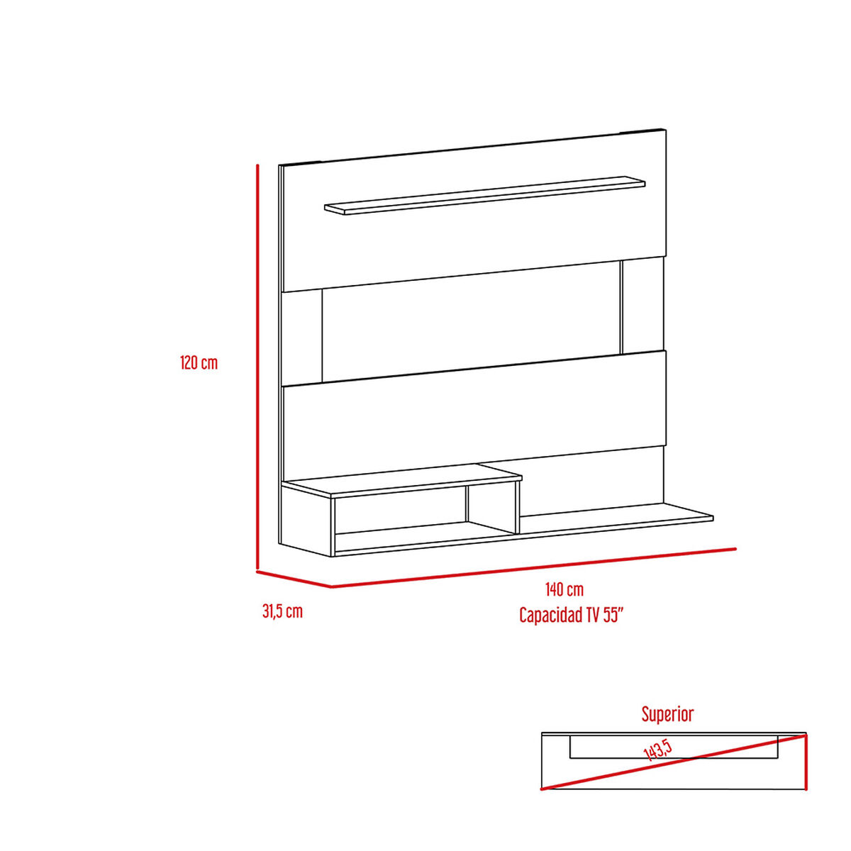 Combo Panel TV 55" + Arrimo Tuhome Beijing 50