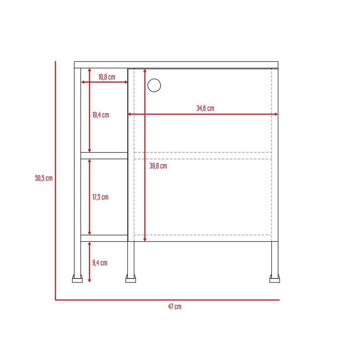 Combo Botiquín + Mueble Lavamanos + Mueble Auxiliar TuHome My Bath Blanco