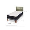 Cama Europea CIC 1,5 Plazas Premium + Respaldo Dublin Olivo
