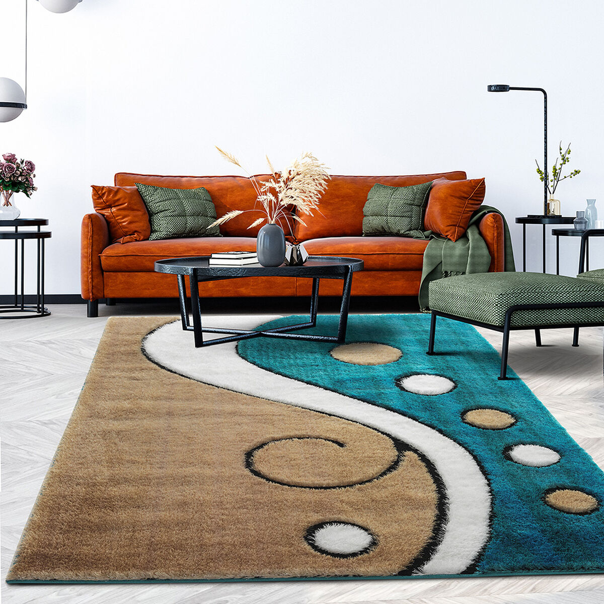Alfombra Modalfo Exclusive Figuras Turquesa 150x200 cm