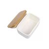 Mantequillero de Cerámica Tapa Bamboo 300 ml Simplit Blanco