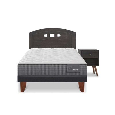 Imagen 1 del producto Cama Europea CIC 1,5 Plazas Anatomic + Respaldo + Velador Gales