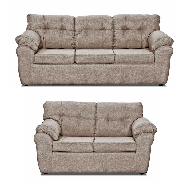 Juego de Living Deco Outlet Polonia Sofá 3 Cuerpos + Sillón 2 Cuerpos Beige