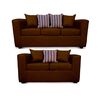 Juego de Living Elegant Detail Santa Fe Sofá 3 Cuerpos + Sofá 2 Cuerpos Café