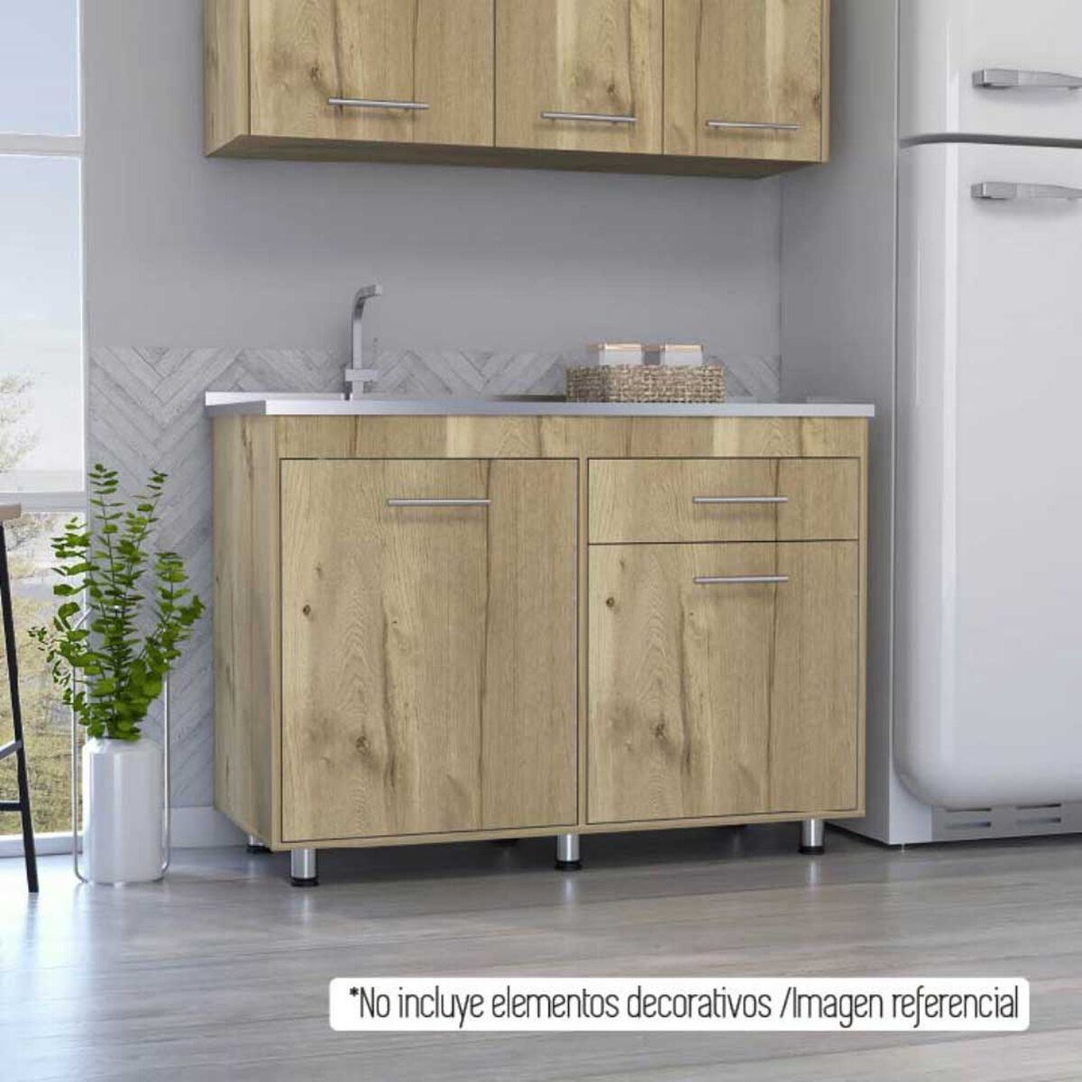 Mueble de Cocina Lavaplatos TuHome Orion 2 Puertas 1 Cajón Duna Blanco