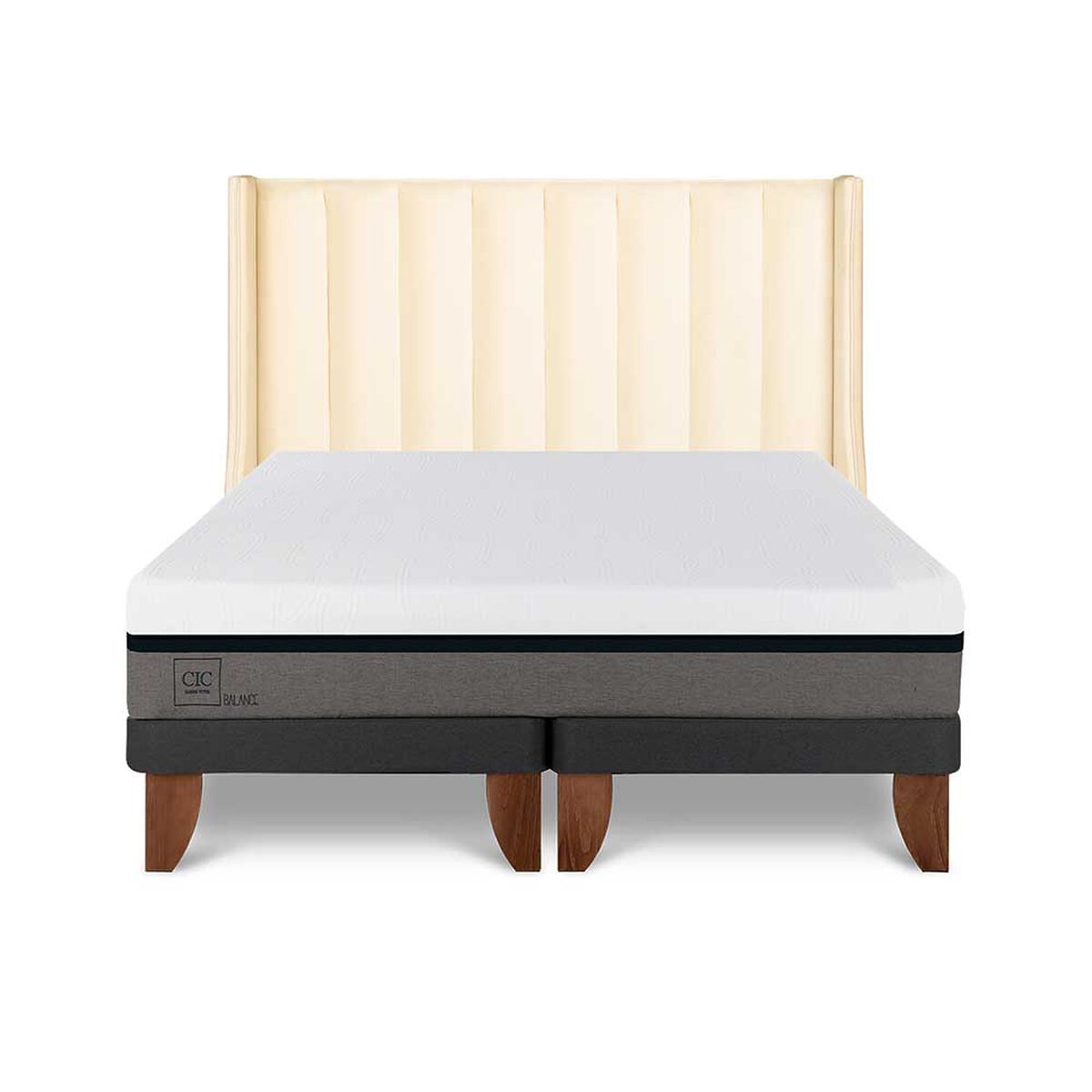 Cama Europea CIC Base Dividida 2 Plazas Balance + Respaldo Panaro