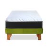 Cama Europea Latam Home 1 Plaza Zen Top Spring Soft Velvet Pistacho