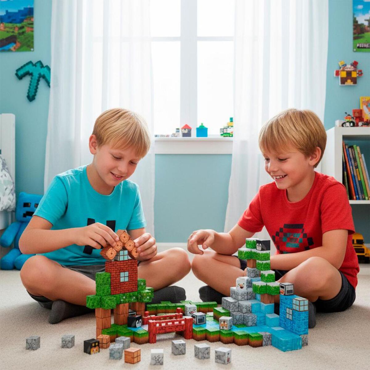 Juego Bloques Magn&eacute;ticos 89Pcs Mineblocks Aventura Band&uacute;
