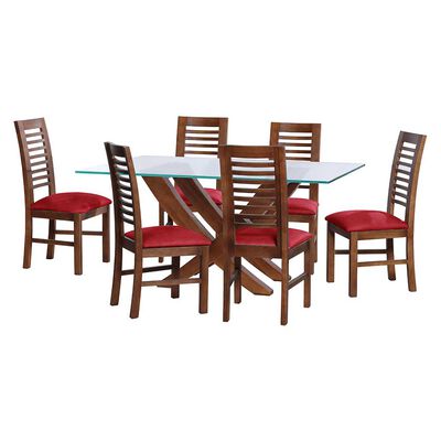 Juego de Comedor Latam Home Alicante 6 Sillas Rojo