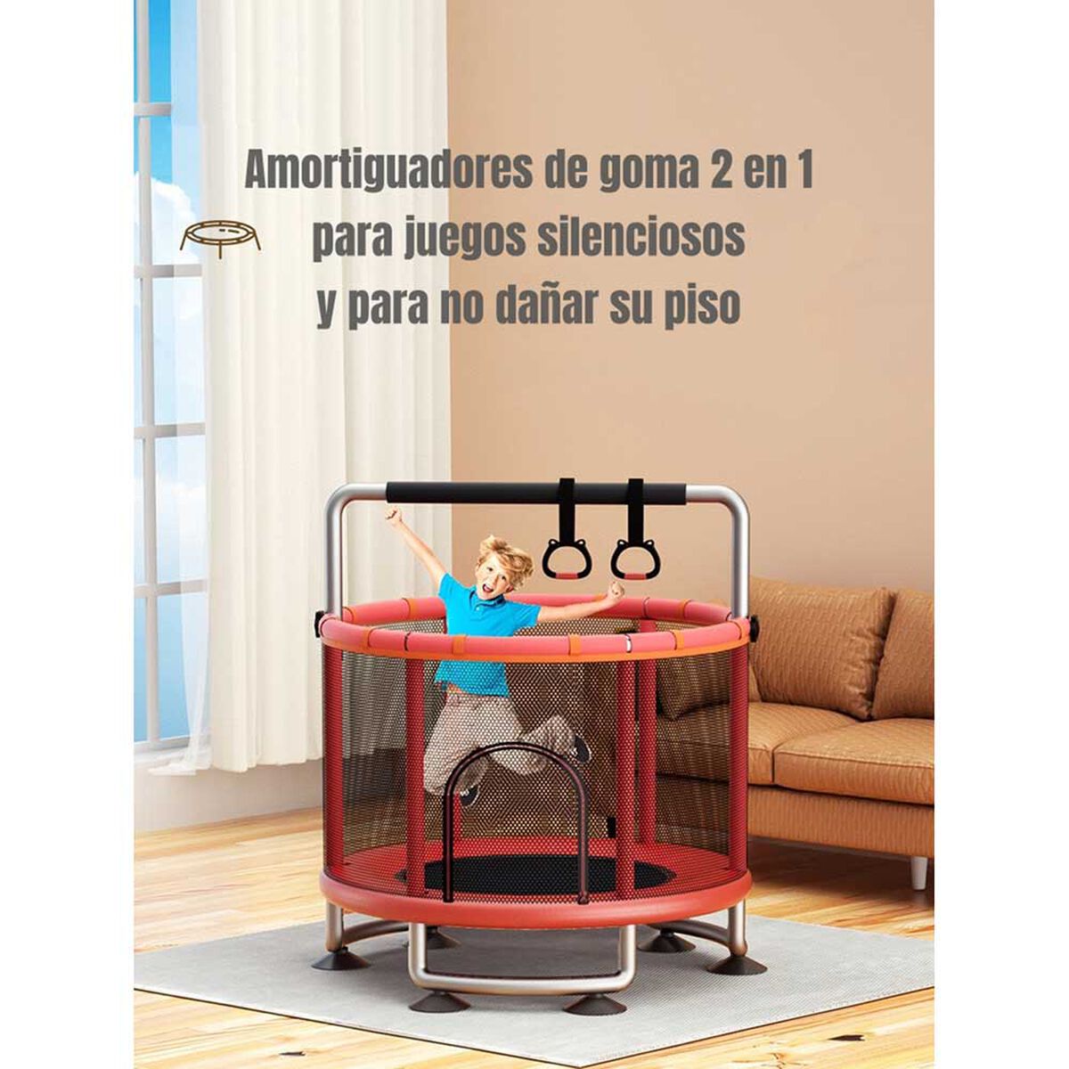 Cama Elástica Lubabycas Fly 150 cm con Barra Ejercicio