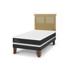 Cama Europea CIC 1,5 Plazas Ortopedic + Respaldo Torino Mostaza