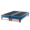 Base Europea Dividida Latam Home 2 Plazas Zen Tela Velvet Azul Petroleo
