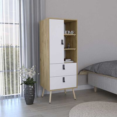 Clóset TuHome Huna 1 Puerta 2 Cajones Macadamia Blanco