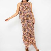 Falda Maxi Estampada Mujer Alma Color-1