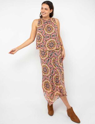 Imagen 1 del producto Falda Maxi Estampada Mujer Alma Color-1