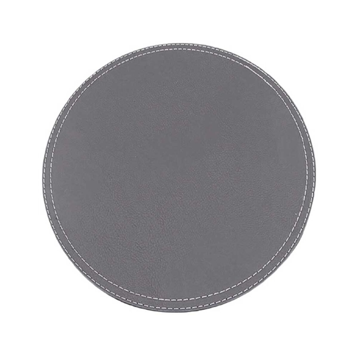 Set 4 Individuales Doral Eco Cuero Redondo 38 cm Gris