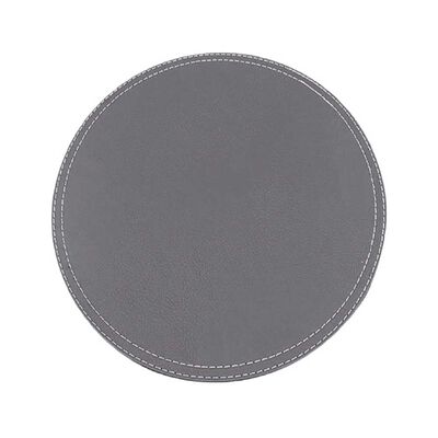 Set 4 Individuales Doral Eco Cuero Redondo 38 cm Gris