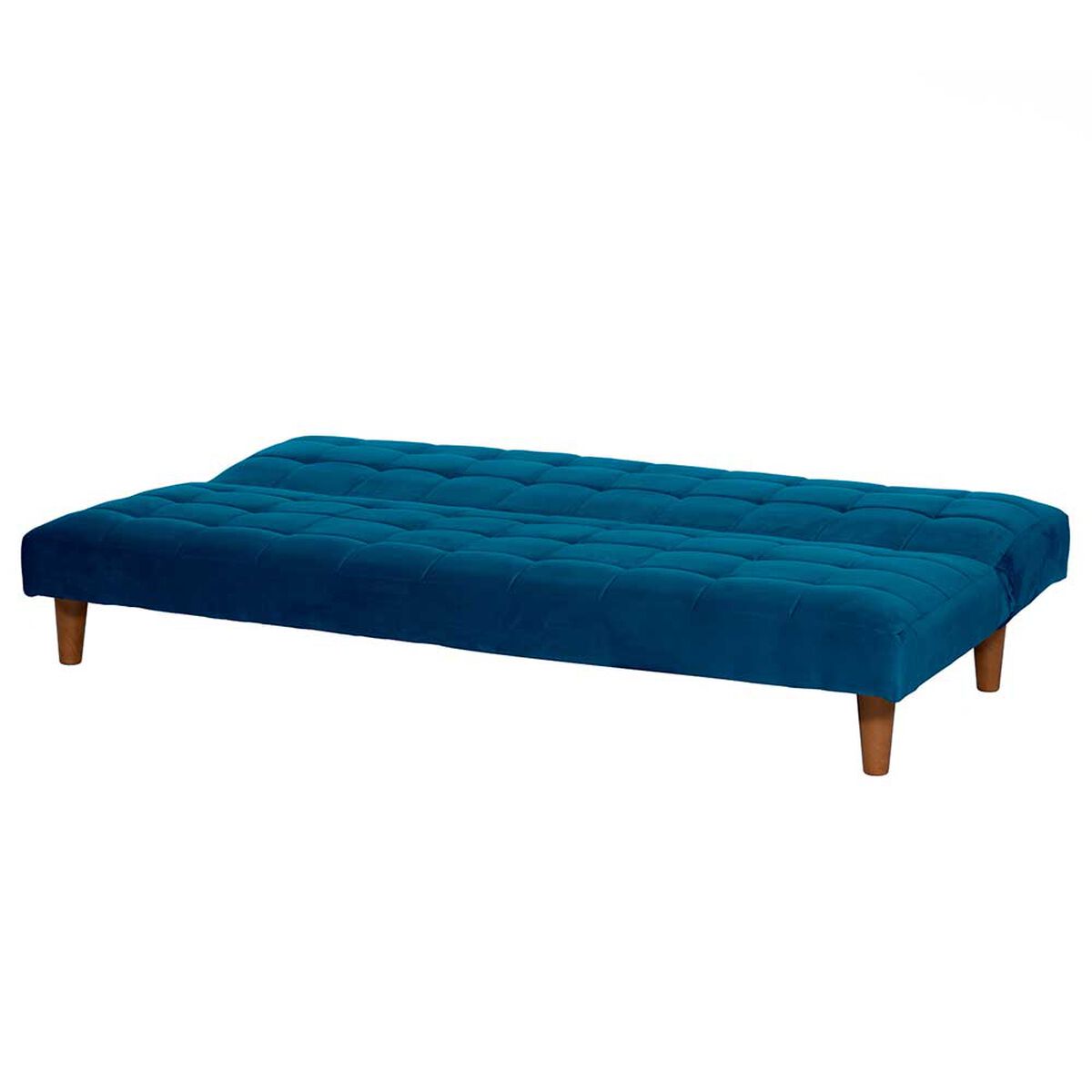 Futón Latam Home Turin Velvet 3 Cuerpos Azul Petróleo