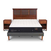 Cama Europea CIC King Premium + Respaldo + Veladores
