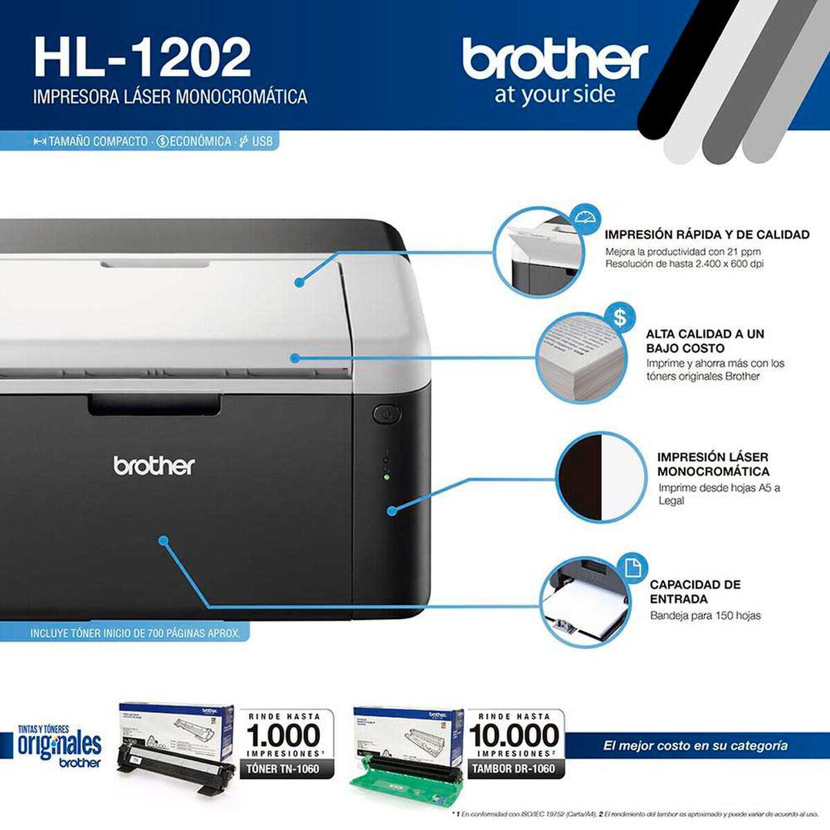 Impresora Brother HL-1202 L&aacute;ser B&N