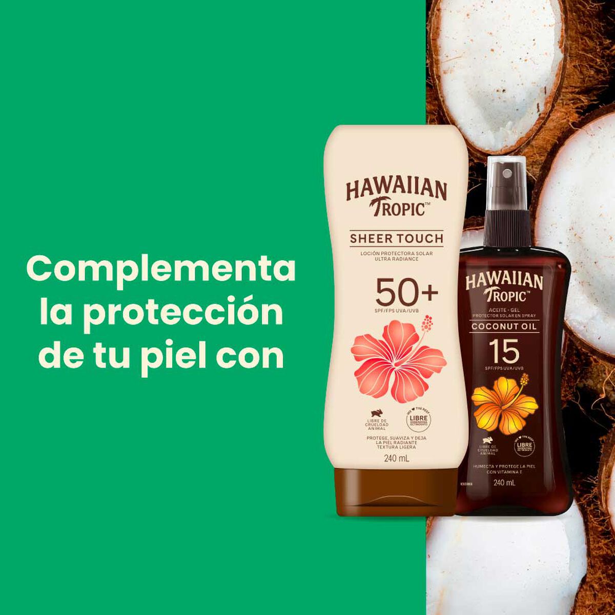 Set Protector Solar Hawaiian Tropic Sheer Touch FPS 50 + Aceite FPS 15