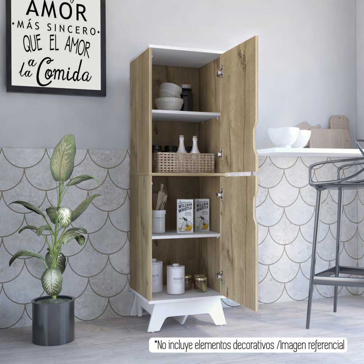 Mueble Alacena TuHome Bi Color Duna Blanco 2 Puertas